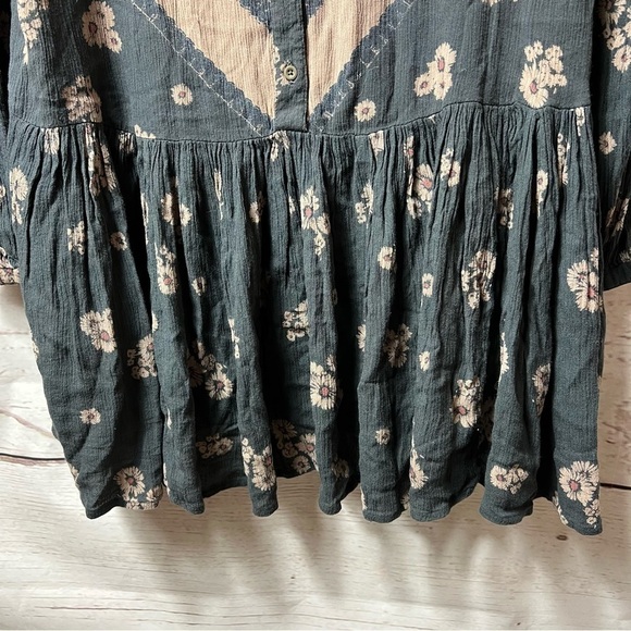 Free People Floral Chevron Pheasant Long Sleeve Tunic Dress - Picture 4 of 8